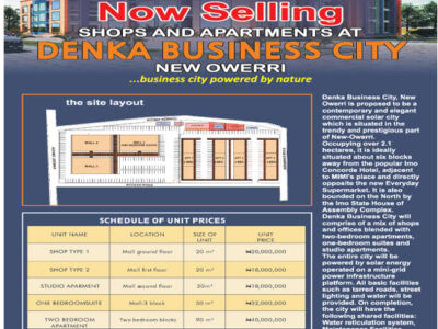 OWN A PROPERTY @ DENKA BUSINESS CITY, NEW OWERRI, IMO STATE.