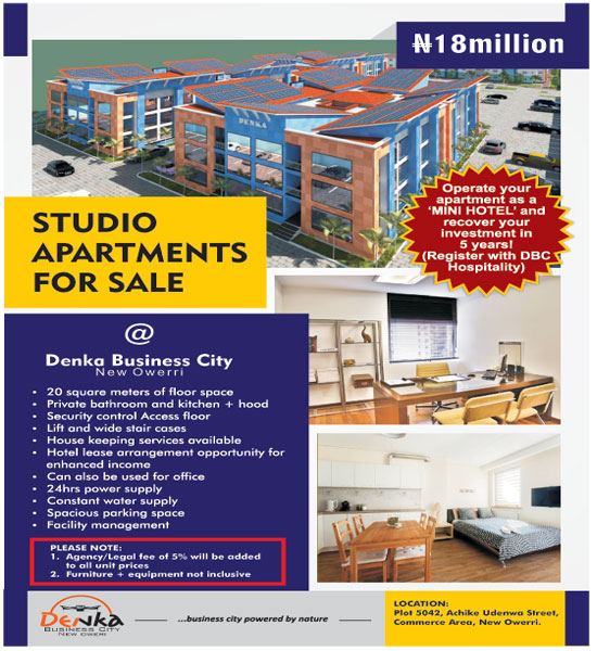 OWN A PROPERTY @ DENKA BUSINESS CITY, NEW OWERRI, IMO STATE.